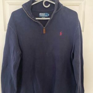 Men’s Polo Quarter Zip Sweater Sz Medium - cotton